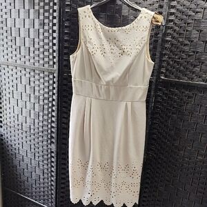 Signature by Sangria Cream Sheath Midi Dress